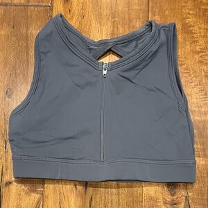 Gray Girl’s Zip Front Bra Top